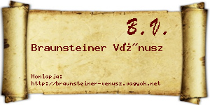 Braunsteiner Vénusz névjegykártya